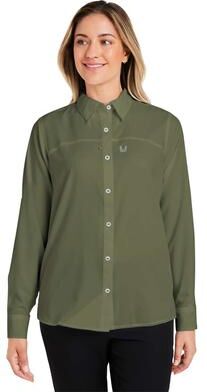 HUK H615006 Athletic Women's Tide Point Long Sleeve Shirt in Moss size Small   Polyester