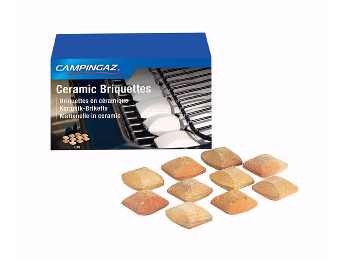 Campingaz 205636 Keramiksteine – Holzkohle/Briketts/Grill Anzünder – braun