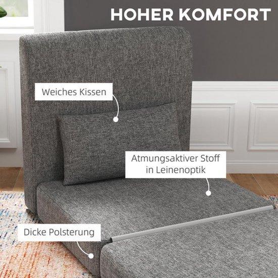 Compacte 3-standige Gästebettbank mit Metallrahmen & Holzkonstruktion, inkl. Einbaumatratzen & schicker Grau-Stoffbezug