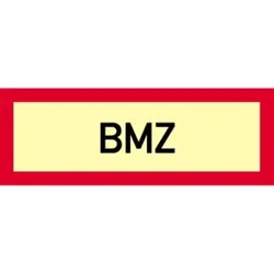 Aufkleber BMZ, Folie, langnachleuchtend, 160-mcd, 210x74 mm