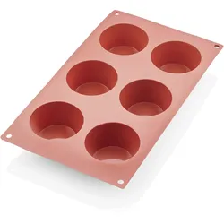WAS Germany - Muffin Cake Pan 31 red, 6 Formen, Ø 6,5 cm,  Silikon
