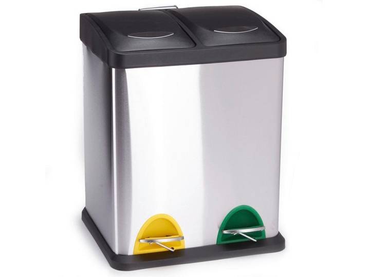 Treteimer, Silberfarben, Kunststoff, 16 l, 26.5x39.5x31 cm, Haushalt & Reinigung, Reinigung, Eimer & Abfallsysteme
