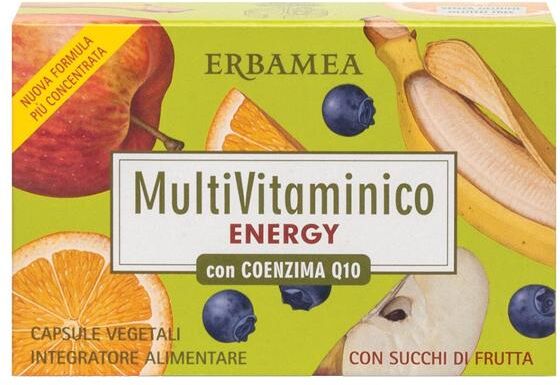 Erbamea Multivitaminico Energy con Coenzima Q10 Integratore Alimentare, 24 Capsule