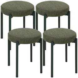 HOCKER 4er Set Polyester Dunkelgrün