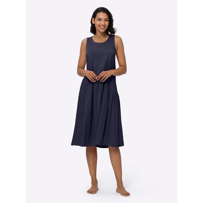 Sommerkleid "Sommerkleid", Damen, Gr. 40/42, Normalgrößen, blau (marine), 100% Baumwolle, unifarben, lang, Rundhals, Kleider Sommerkleid, Topseller