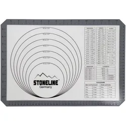 STONELINE® Backmatte, 42 x 29,5 cm, aus Silikon, mit Hilfslinien und Umrechnungstabellen internationaler Maßangaben