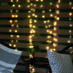 LED Lichterkette Gartenlampe Außenleuchte Partylicht Leuchtkette, Kunststoff transparent, 120x 198lm 2700K warmweiß, IP44, L 100 cm