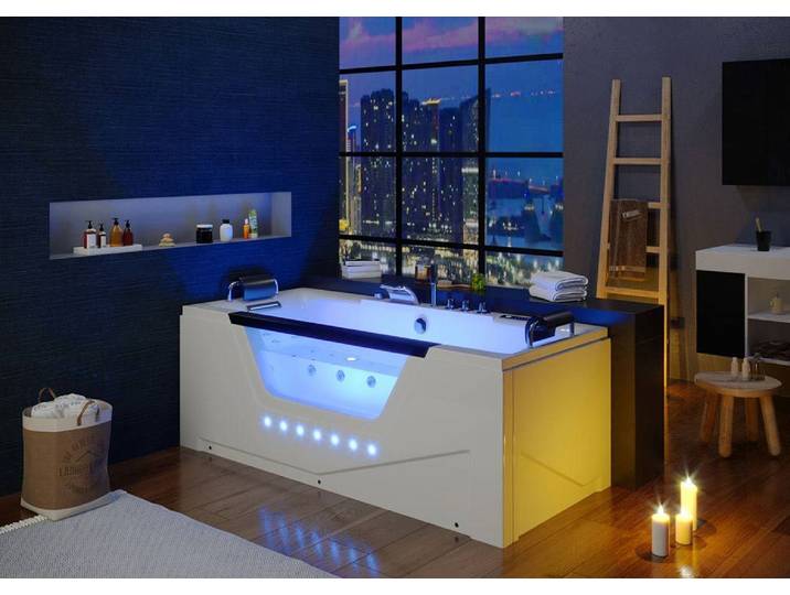SOFORT LIEFERBAR Whirlpool 180x80 Dallas Badewanne (Bullauge) Whirlwanne Sonderpreis