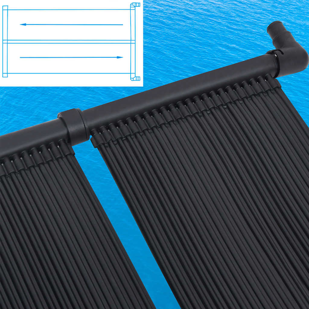 vidaXL Panel calentador solar para piscinas 2 unidades 80x310 cm Negro