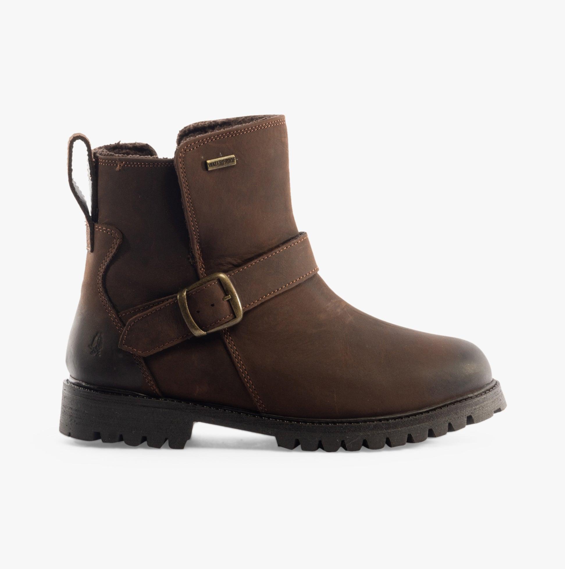 Hush Puppies Wakely Dames Leren Bruine Laarzen