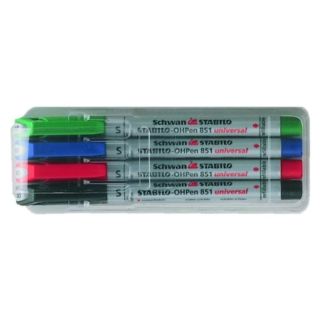 Stabilo OHPen universal Folienstift wasserlöslich (4x) (851/4)