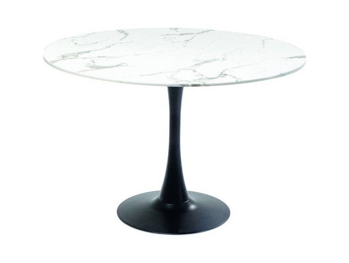 Table Schickeria 110cm effet marbre blanc et noire Kare Design