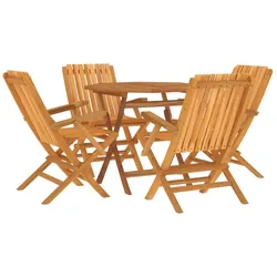 Helloshop26 - 5-teiliges Essset für den Außenbereich Gartenmöbel Massivholz Teak 02_0014304