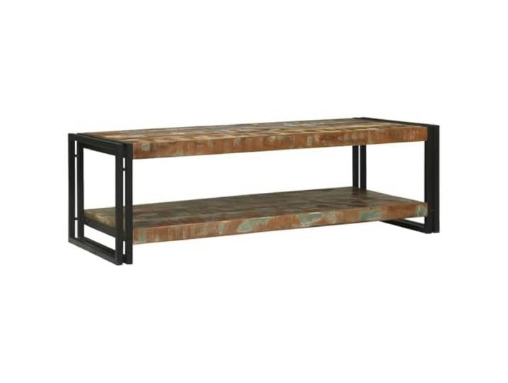 Couchtisch aus Massivholz, rustikal, mit Stahlrahmen, modernes Design