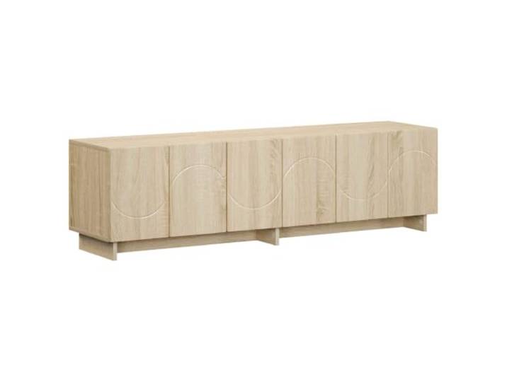 HAQWRDQSG TV-Lowboard Sonoma-Eiche 140x34,5x40 cm Fernsehtisch Geräumiges Medienmöbel fürs Wohnzimmer mit 6 Türen und 40 kg Tragkraft für geordneten Stauraum und zeitlose Ästhetik.