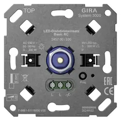 Gira 245700 S3000 LED-Drehdimmeins.Basic RC Einsatz, Schalter + Taster