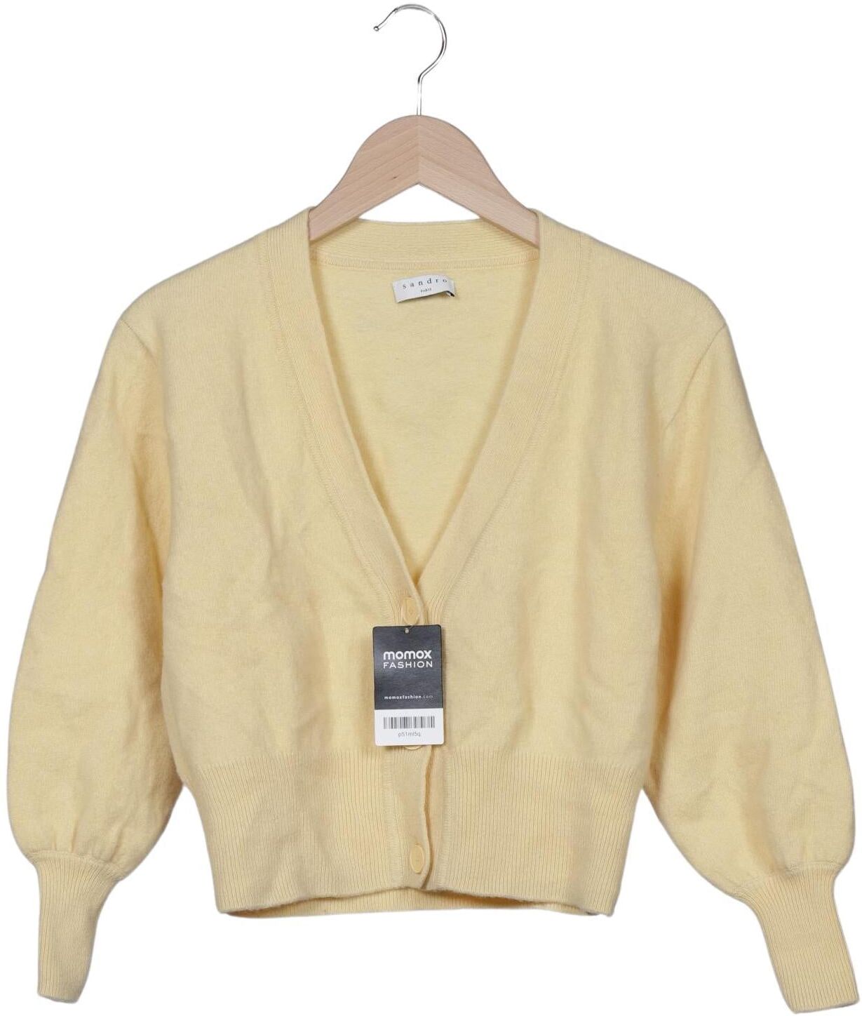 Sandro Damen Strickjacke, Gelb, Gr. EU 36 (Sandro 1), Wolle - Second Hand