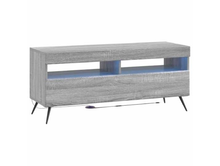 TV-Möbel Sonoma, Grau, aus Holz, schlankes Design Flexible LED-Leuchten, 90° umkehrbare Türen, feuchtigkeitsbeständig, großer Raum, moderner Stil