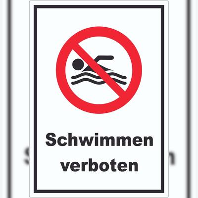 HB-Druck Schwimmen verboten Aufkleber A0 (841x1189mm)