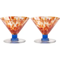Coupe Cocktailgläser 9 cm, rot, 2 St.