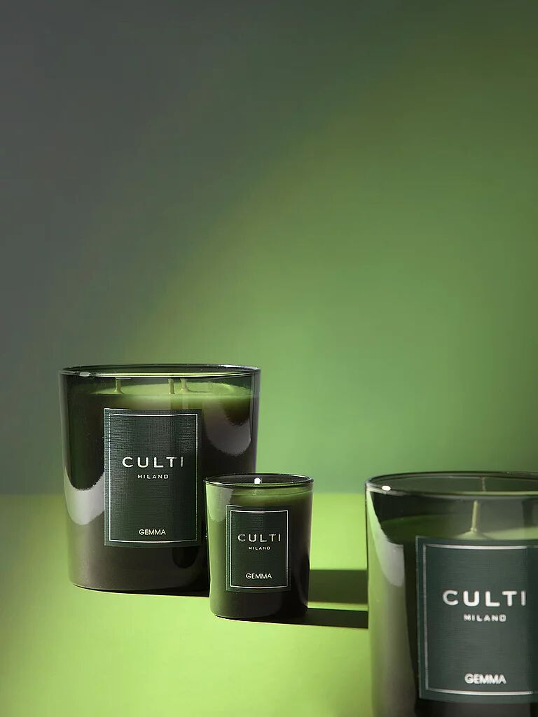 CULTI Weihnachtskerze 270g klein GEMMA Grün dunkelgrün B