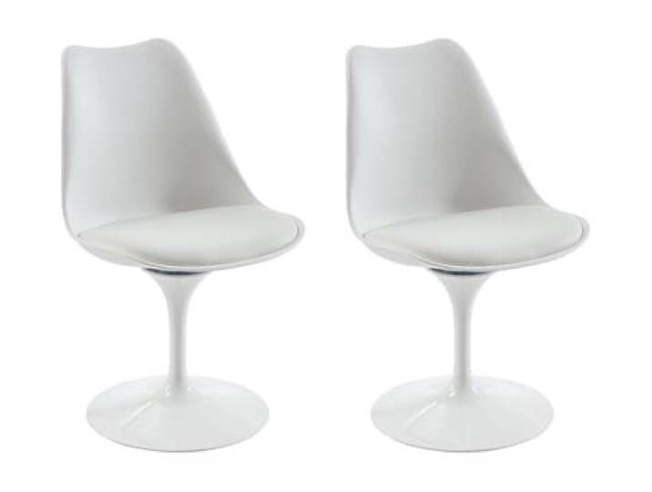 Vente-unique Stuhl 2er-Set - Polypropylen & Metall - Weiß - XAFY