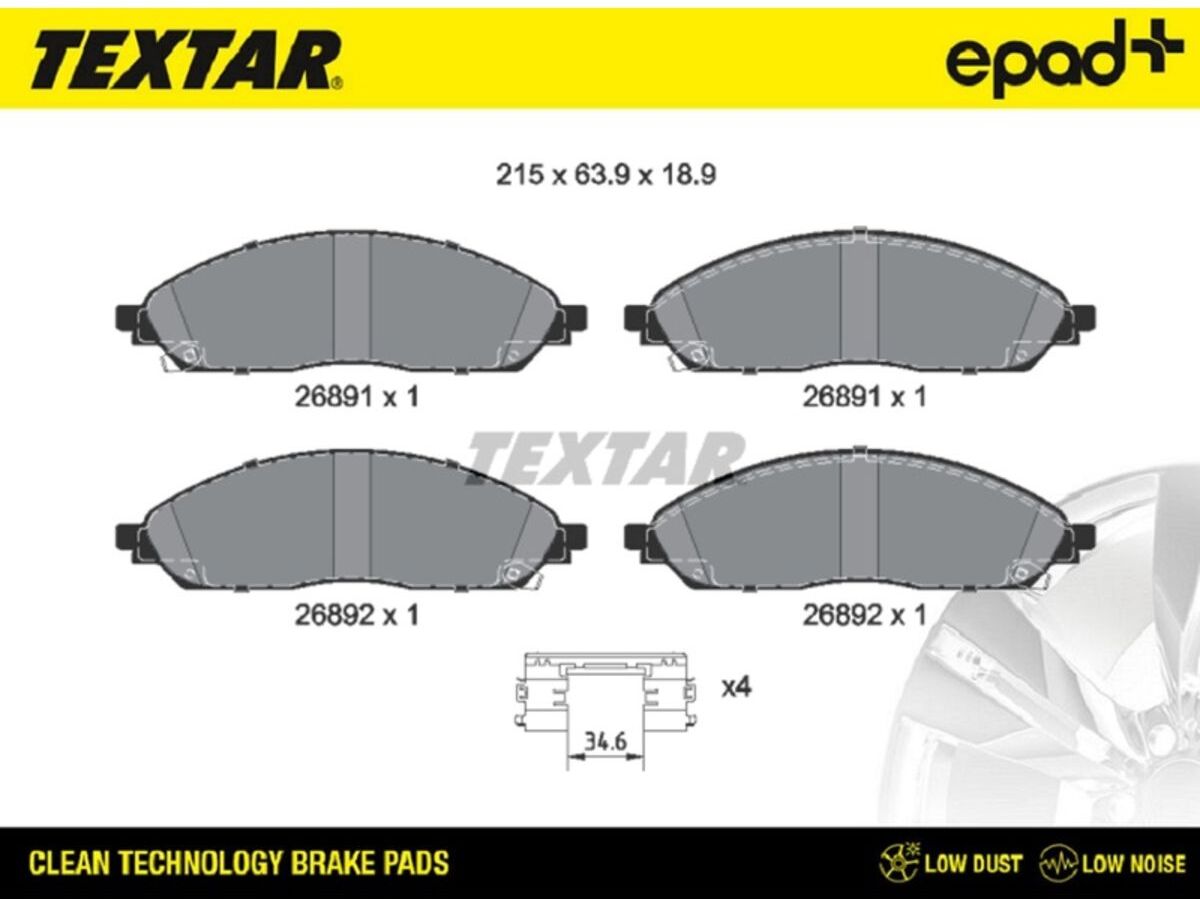 Bremsbelagsatz TEXTAR 2689101