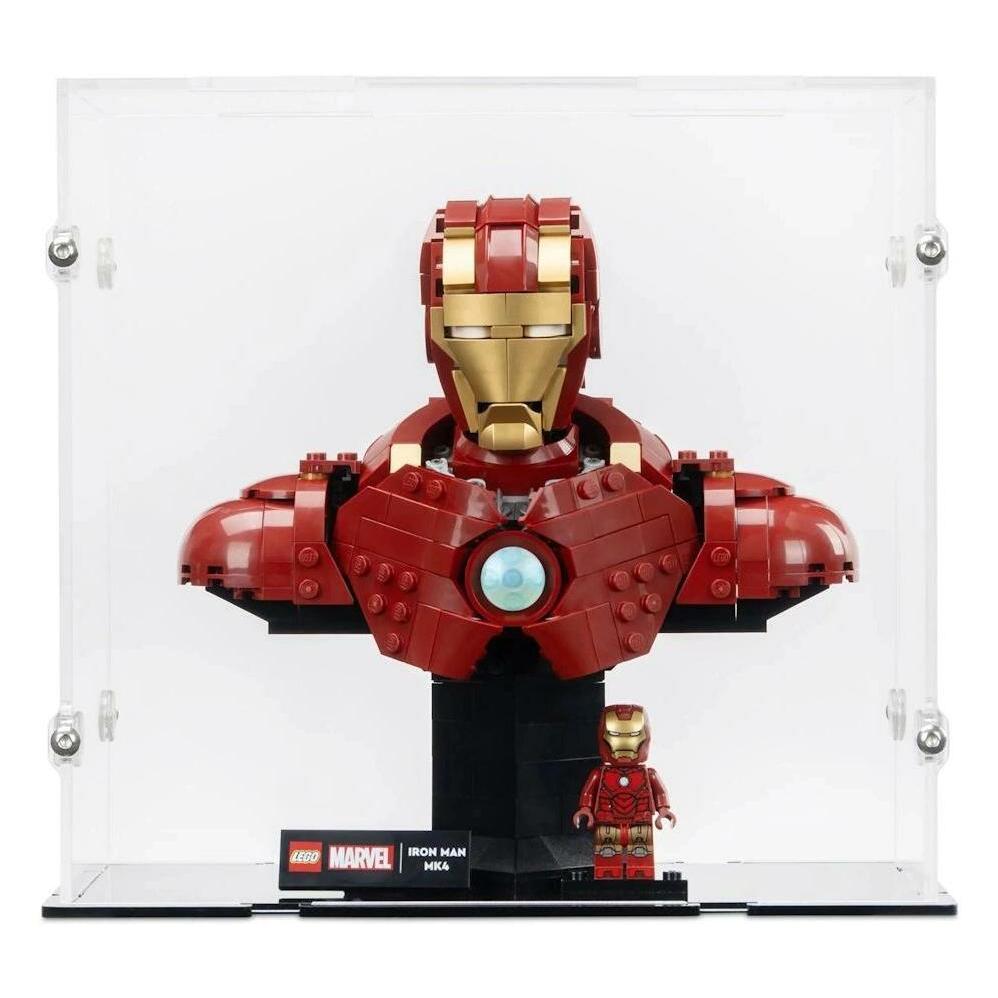 iDisplayit Acryl-Display für LEGO 76327 Iron Man MK4 (Mit schwarzem Boden) (120287)