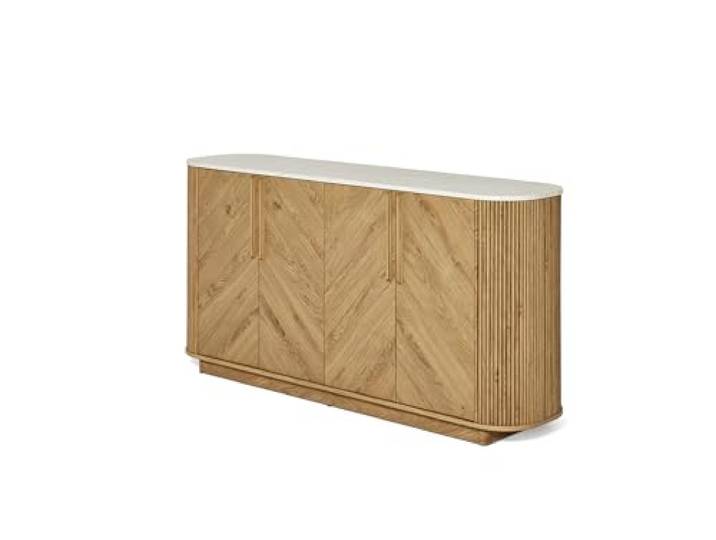 JAHNEK Sideboard Arrow SB 160 Montana Eiche/MARMOR Weiss