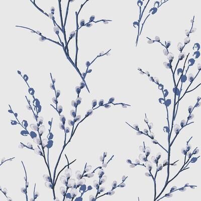 Laura Ashley Willow Off White and Midnight Wallpaper - N/A