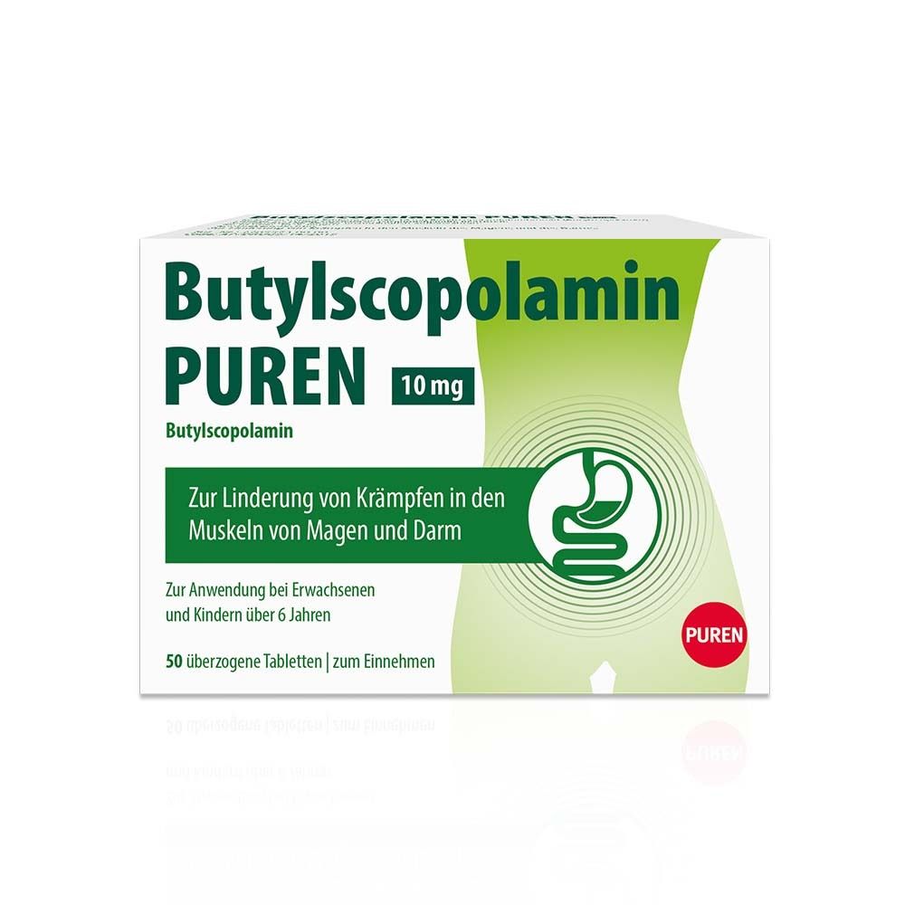 Butylscopolamin Puren 10 mg überzogene Tab. 50 St