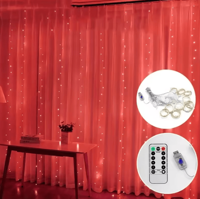 Inspire Curations 3M Waterfall Fairy Garland Lights red Light 3mx2m 200led