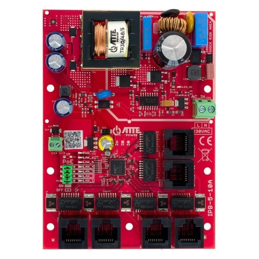 Atte 6-Port PoE-Switch mit integriertem Netzteil IPB-5-10A-OF (6 Ports) (IPB-5-10A-OF)