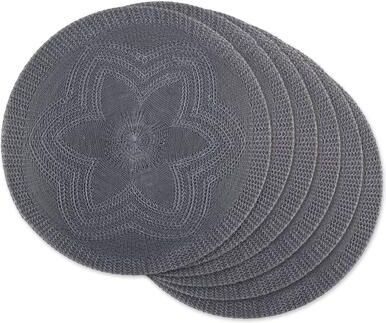 Porch & Den Crestdale Floral Woven Round Placemat (Set of 6)