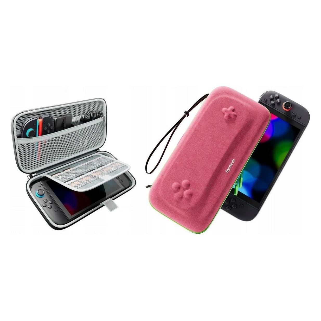 Mimd Twardy Sztywny Pokrowiec Futerał Etui Walizka Case Do Nintendo Switch 2 / G11 Różowo- Zielony (Switch) (SYNTECH)