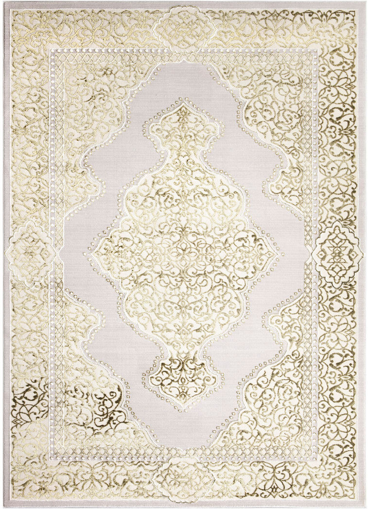 Latitude Vive Bayad Abstract Kilim Indoor / Outdoor Area Rug Ochre Rectangle 120 x 170cm