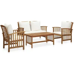 vidaXL, Gartenlounge, Kason (Bank + 2x Sessel + Tisch)