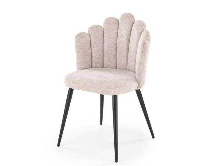 Chaise en tissu de polyester beige dossier coquillage