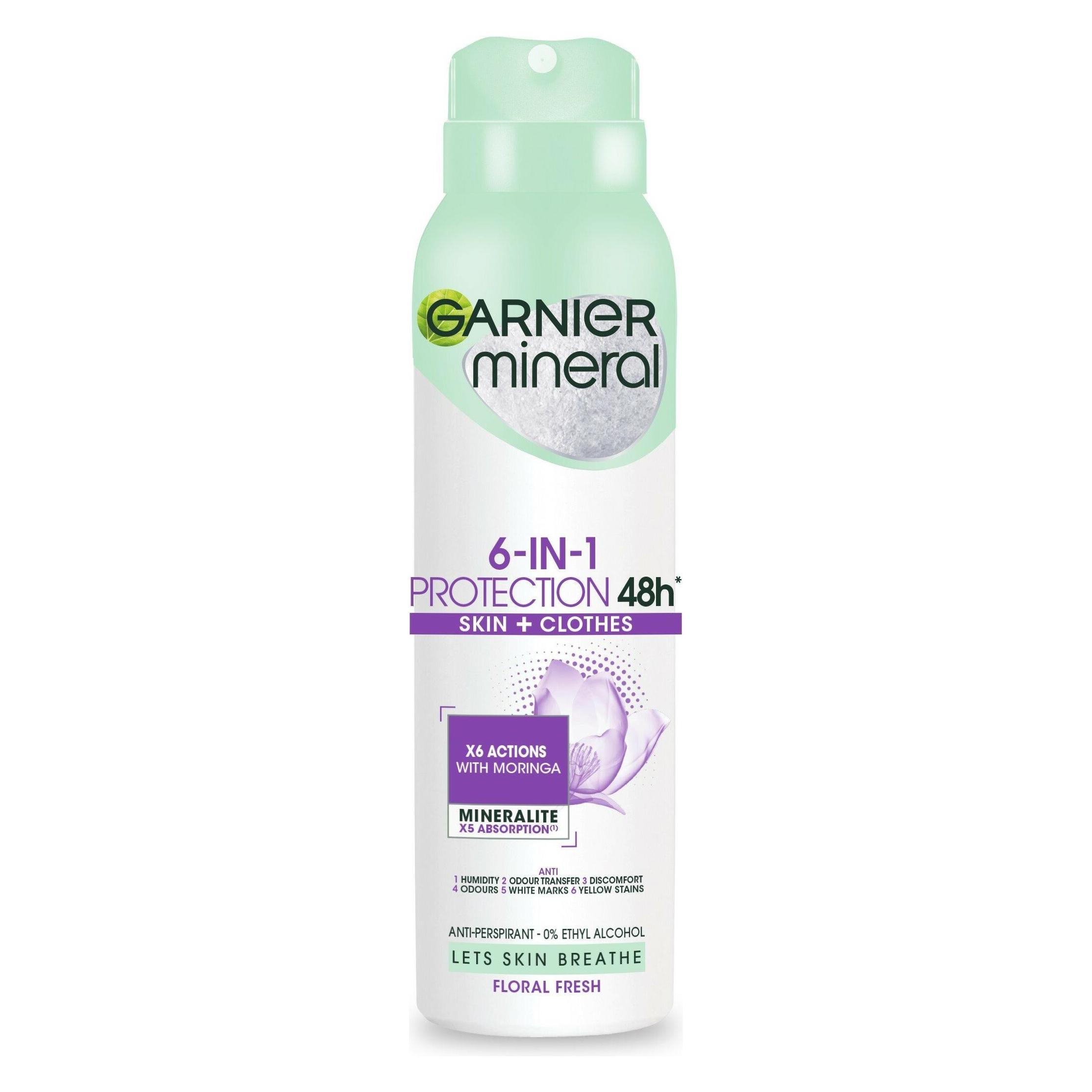 Garnier 6 In 1 Skin And Clothes Protection 48h Women DEO spray 150ml (Spray, 150 ml) (3600542475020)