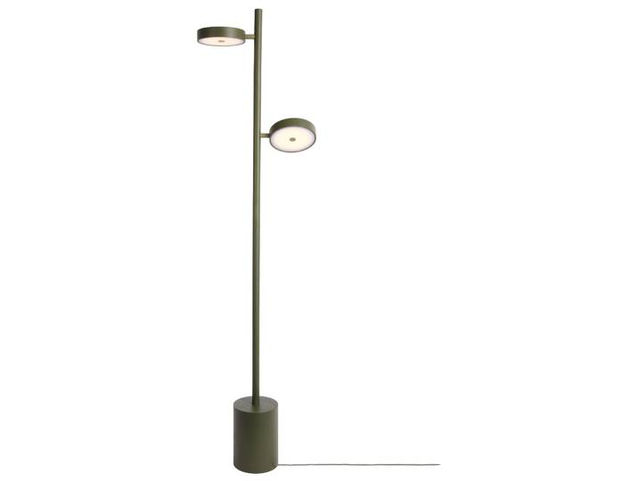 GOOD&MOJO Stehlampe Okinawa Eschenholz LED 2 Schirme Grün