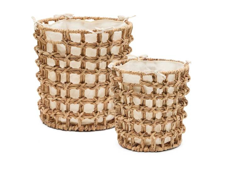 Kave Home Mand Dilam Waterhyacint, Set van 2 stuks - Beige