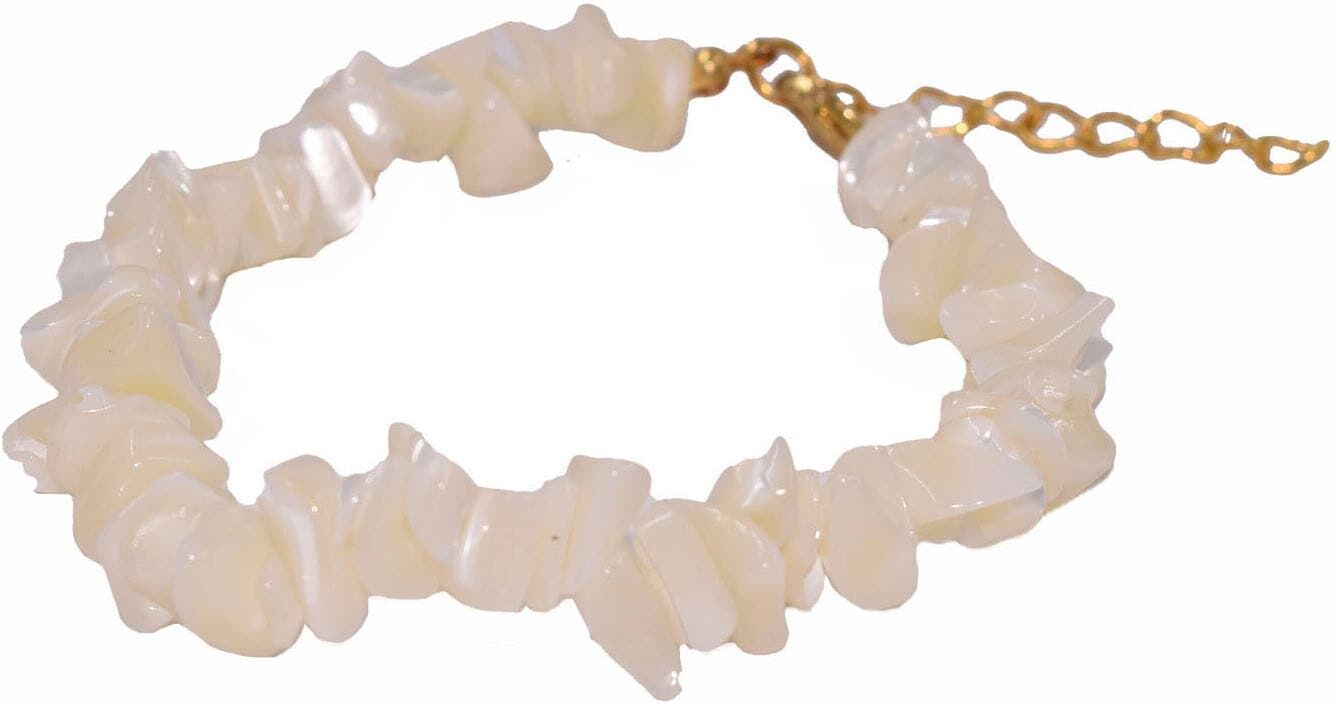 Armband FIRETTI "Schmuck Geschenk Armschmuck Armkette Edelstein Farbstein Perlmutt", gold (gelbgoldfarben, weiß), Armbänder, Damen, 22cm, Messing, Armband, Made in Germany - mit Perlmutt