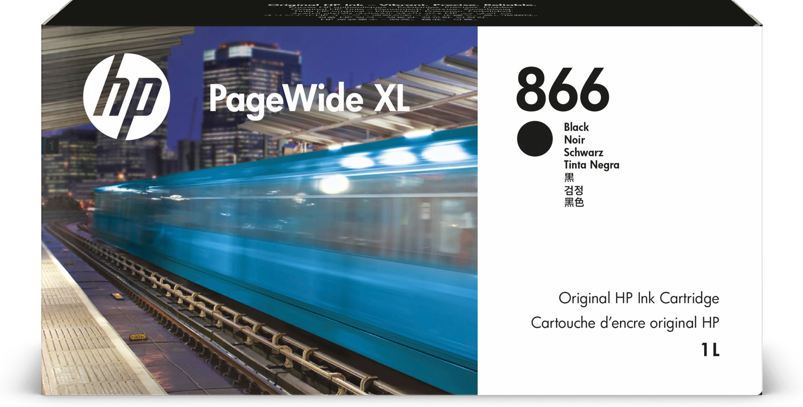 HP 866 PageWide XL zwarte inktcartridge met pigmentinkt, 1000 ml