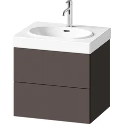 Duravit Balcoon Waschtischunterbau, wandhängend, 2 Schubkästen, 584x509x471mm, BA47220JGIG0000, Farbe: Schieferbraun Strukturiert Matt / Schieferbraun Matt