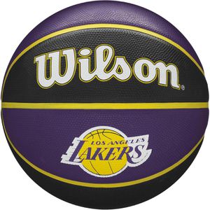 WILSON Basketball NBA Team Tribute LA Lakers, outdoor, Größe 7, lila/gelb/schwarz, 600 Gramm, Trainingsball