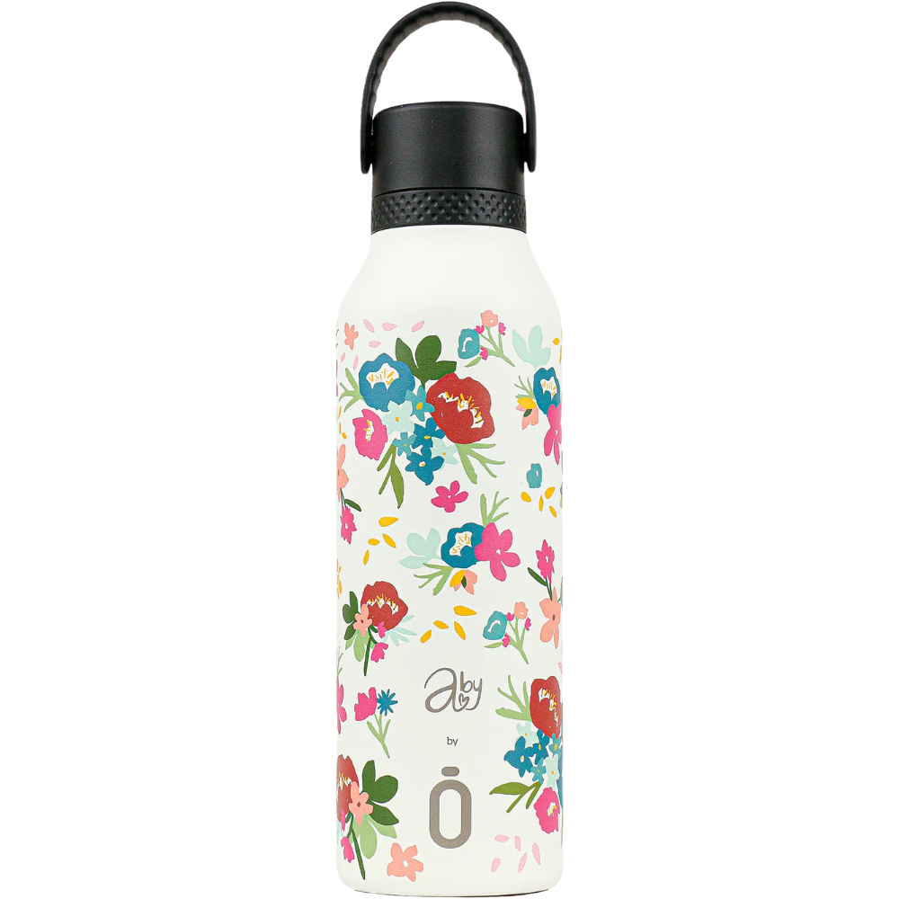 Runbott Mii Insulated Bottle 1&nbsp;un. Abigail Morales - Bouquet Cream 600mL