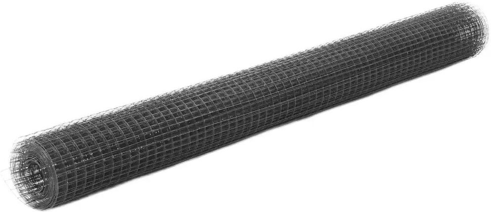 Symple Stuff Chicken Wire Fence Galvanised with PVC Coating Silver 25 x 0.8 m