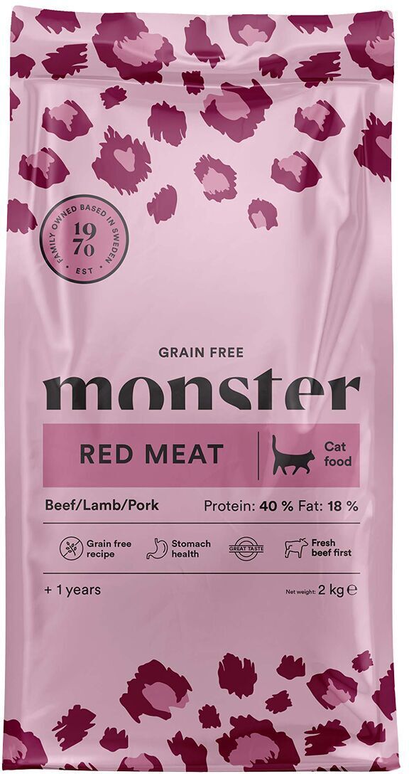 Monster Pet Food Monster Cat Adult Grain Free Red Meat Torrfoder Till Katt 6kg