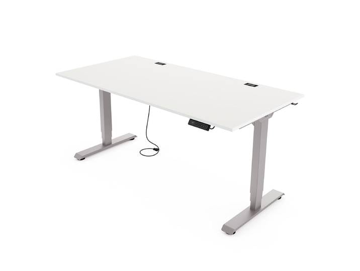 Yaasa Desk Essential, 140x80 cm, White/Grey - Standing desk