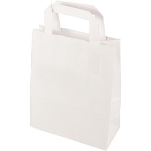 Papstar Papiertüten 86444, weiß, 22 x 18 x 10cm, mit Henkel, 50 Stück